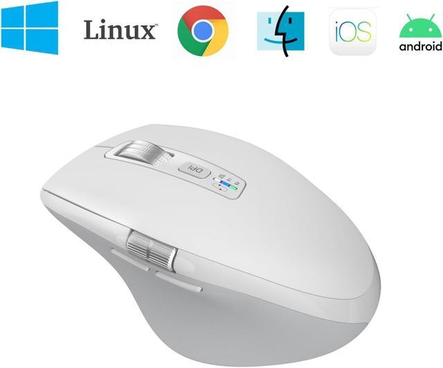 Alt view image 5 of 5 - INFINMIND Wireless Bluetooth Mouse with Smart Flying Scroll, Thumb Scroll Ergonomic Mice, Silent Multi-Device Mouse for Computer, Laptop, iPad, Tablet, MacBook (White)
