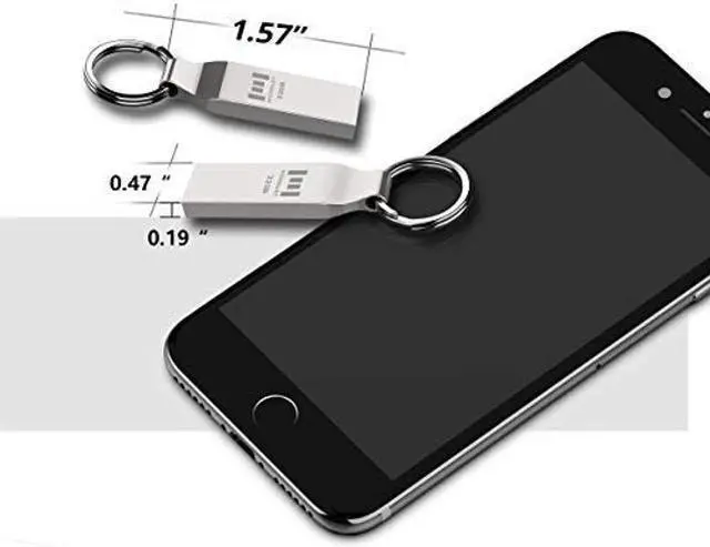 Alt view image 3 of 5 - MOSDART Waterproof 32GB USB2.0 Flash Drive, FAT32 Metal Memory Stick with Keychain, for System Back, Data Storage, Silver(Pack of 10)