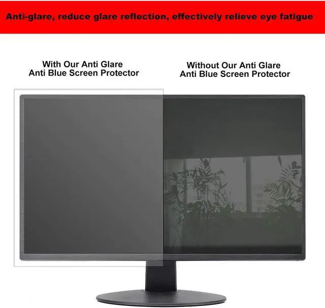 Alt view image 5 of 5 - 22" Anti Blue Light Anti Glare Screen Protector Fit For Diagonal 22" Desktop Monitor 16:10 Widescreen, Reduce Glare Reflection and Eyes Strain, Help Sleep Better (18.66" W x 11.69" H)