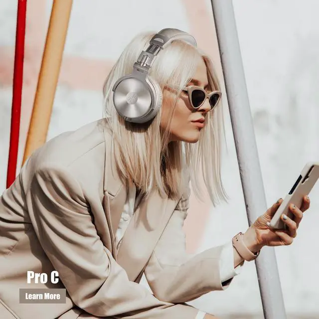 Alt view image 2 of 5 - OneOdio Bluetooth Over Ear Headphones, 110 Hrs Wireless/Wired Stereo Sound Foldable Headsets with Deep Bass 50mm Neodymium Drivers for PC/Phone/Tablet - Studio Wireless Pro C, Champagne Gold