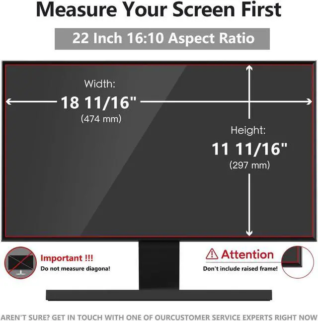 Alt view image 2 of 5 - Pozlle 22 Inch Computer Privacy Screen Shield for 16:10 Widescreen Desktop Monitor - Anti-Glare Blue Light Privacy Filter and Anti Spy Screen Protector Film