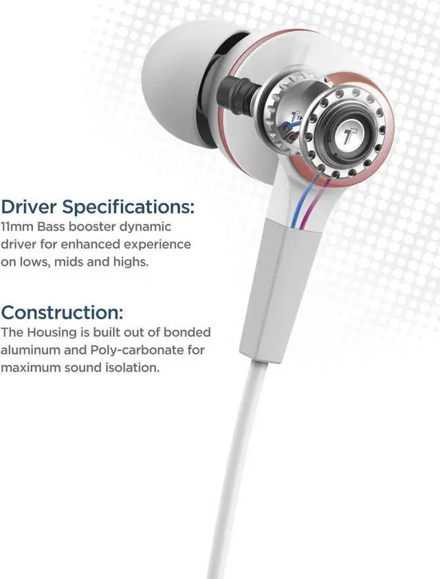 Alt view image 2 of 5 - Thore iPhone Earphones (Apple MFi Certified) V120 in Ear Wired Lightning Earbuds (Sweat/Water Resistant) Headphones with Mic/Volume Remote for iPhone 12/13/14 Pro Max - Rose Gold