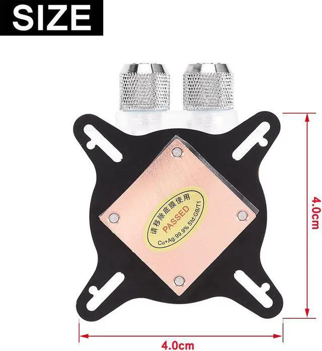 Alt view image 2 of 5 - GPU Water Cooling Block for CPU, 40mm Copper Base Cool Inner Channel, for Digital RGB DIY PC with Waterway Component