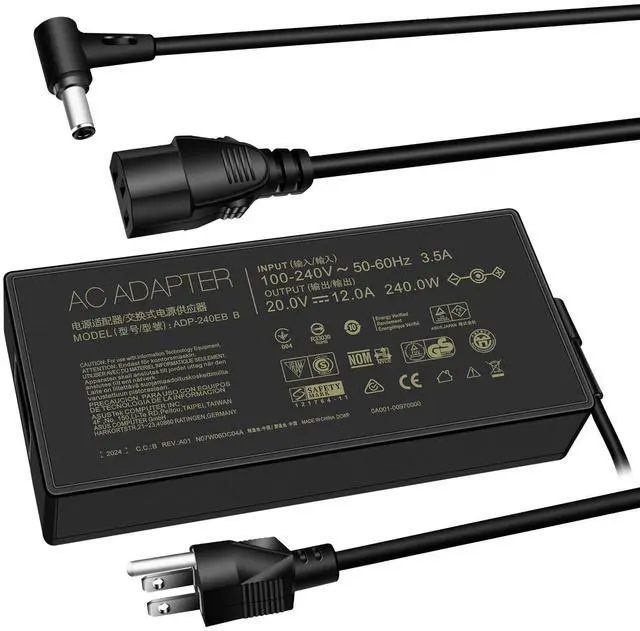 Main image of 240W Zephyrus Charger ADP-240EB B Fit for ASUS ROG Zephyrus G14/G15/G16/M16/S15/S17, ROG Flow X16 GV601/ROG Strix Scar 15, TUF Gaming A15/A16/A17/F15/F16/F17 Laptop AC Adapter