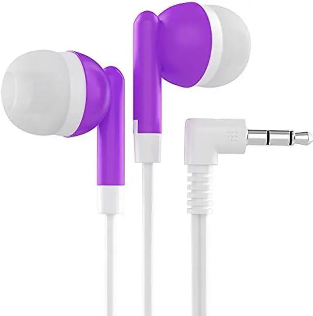 Main image of Maeline Bulk Earbuds with 3.5 mm Headphone Plug - 100 Pack - Purple