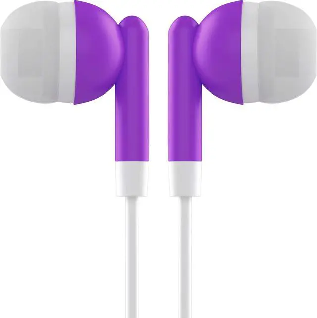 Alt view image 2 of 5 - Maeline Bulk Earbuds with 3.5 mm Headphone Plug - 100 Pack - Purple