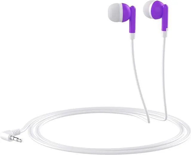 Alt view image 4 of 5 - Maeline Bulk Earbuds with 3.5 mm Headphone Plug - 100 Pack - Purple