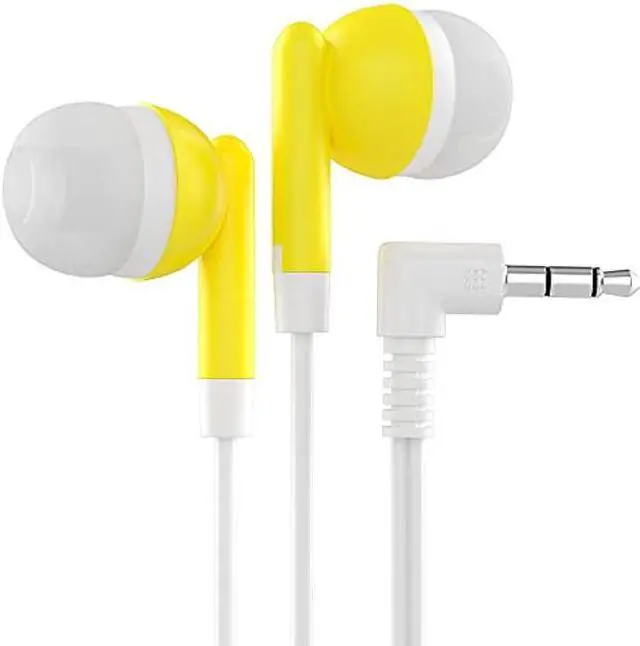 Main image of Maeline Bulk Earbuds with 3.5 mm Headphone Plug - 100 Pack - Yellow