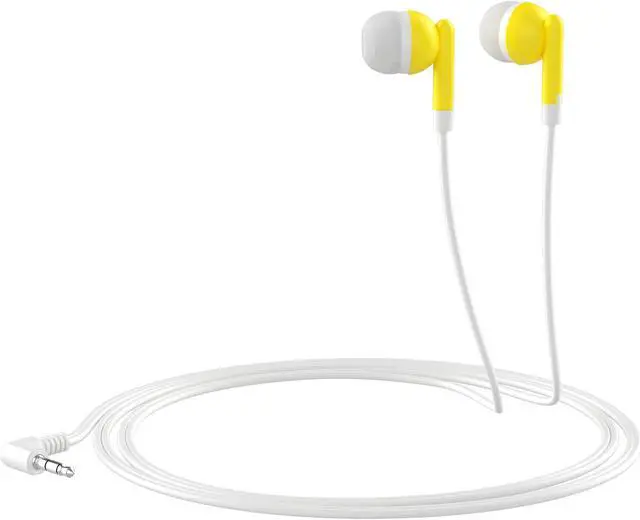 Alt view image 2 of 5 - Maeline Bulk Earbuds with 3.5 mm Headphone Plug - 100 Pack - Yellow