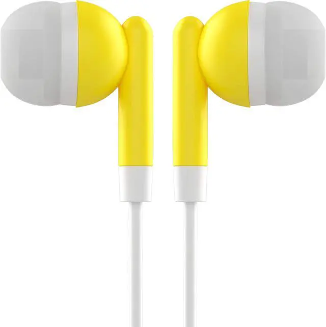 Alt view image 4 of 5 - Maeline Bulk Earbuds with 3.5 mm Headphone Plug - 100 Pack - Yellow
