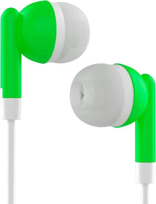 Alt view image 3 of 5 - Maeline Bulk Earbuds with 3.5 mm Headphone Plug - 100 Pack - Green