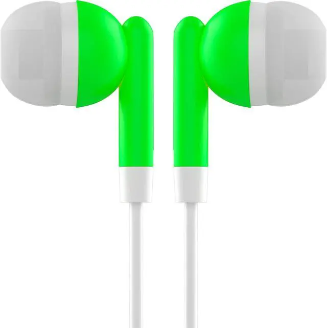 Alt view image 2 of 5 - Maeline Bulk Earbuds with 3.5 mm Headphone Plug - 100 Pack - Green