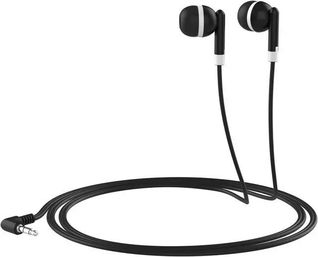 Alt view image 2 of 5 - Maeline Bulk Earbuds with 3.5 mm Headphone Plug - 100 Pack Wholesale Bundle - Black