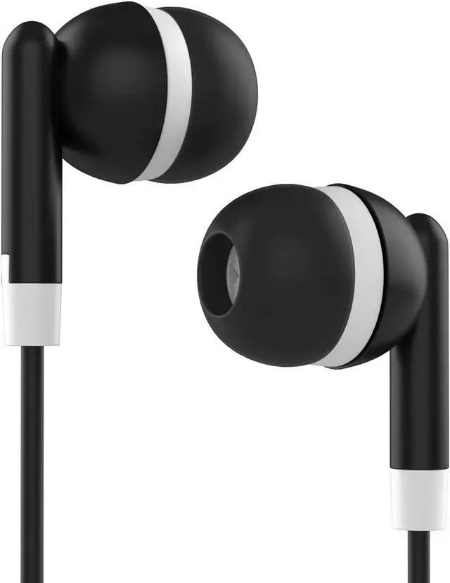 Alt view image 3 of 5 - Maeline Bulk Earbuds with 3.5 mm Headphone Plug - 100 Pack Wholesale Bundle - Black