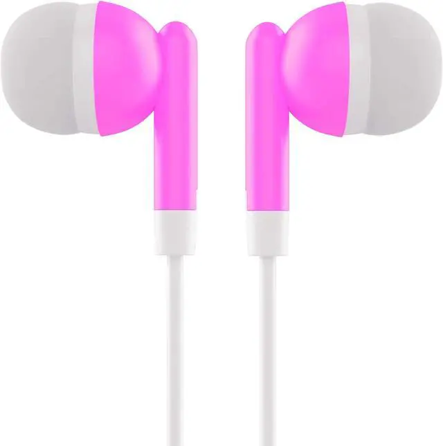 Alt view image 3 of 4 - Maeline Bulk Earbuds with 3.5 mm Headphone Plug - 100 Pack - Pink