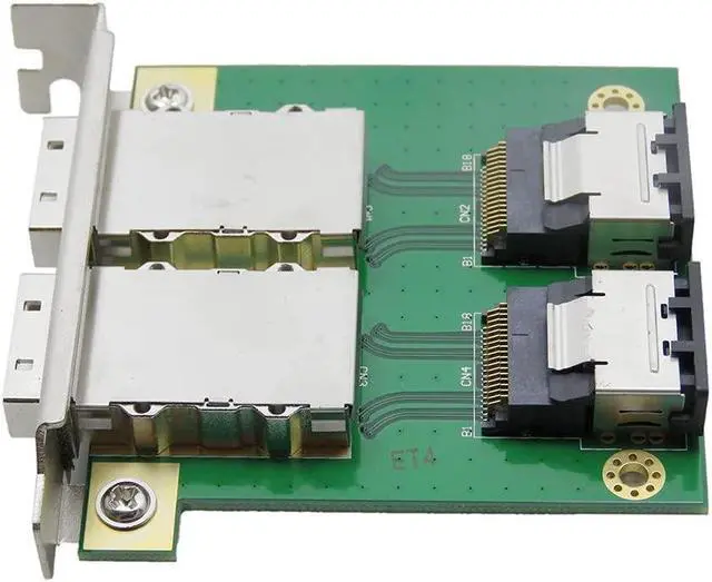 Alt view image 5 of 5 - Xiwai Dual Ports Mini SAS SFF-8088 to SAS 36Pin SFF-8087 PCBA Female Adapter with PCI Bracket