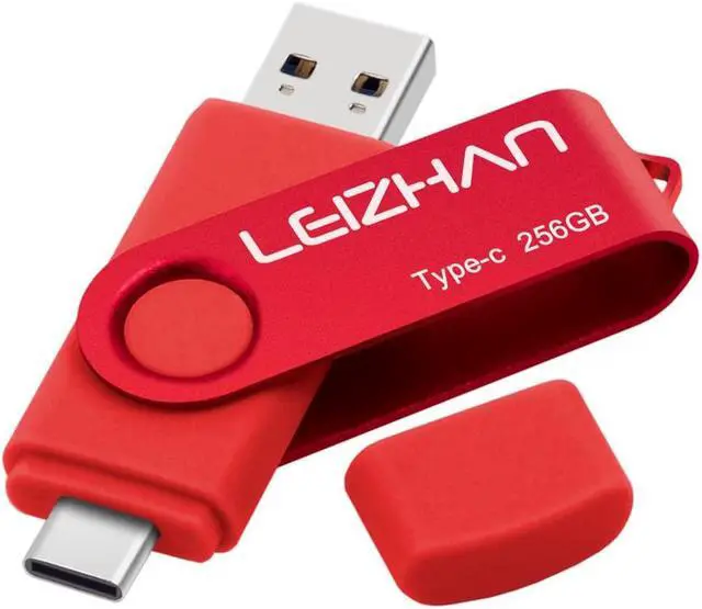 Main image of leizhan 256GB USB-C Flash Drive, Type-C USB Drive 3.0 for Samsung Galaxy Note10, S10,Note 9, S9, Note 8,S8,Google Pixel, Red