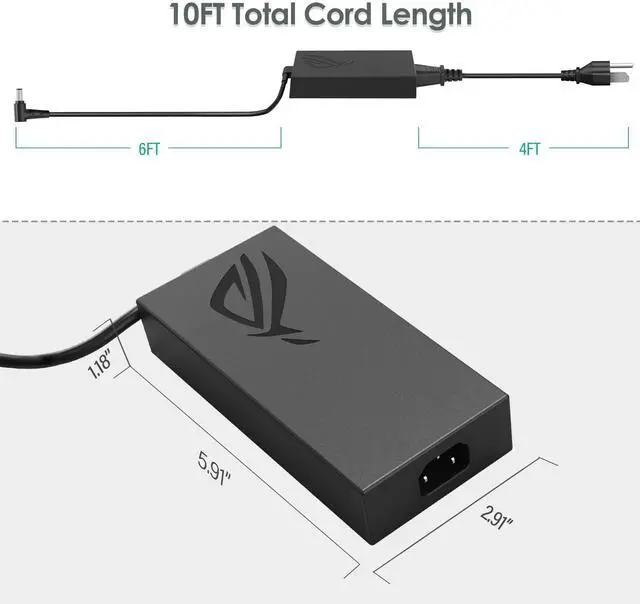 Alt view image 2 of 5 - Laptop Charger for ASUS Rog Zephyrus F15 FX505GT-BI5N7 AB73 FX506LH-AS51 FX505DT-AH51 EB73 FX505DU-AL042T MB53 WB72 FX505DY-ES51 WH51 FX505DD-BQ054 DR5N6 Power