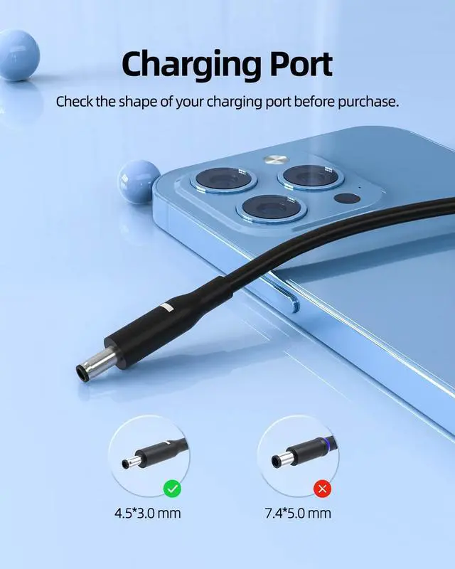Alt view image 2 of 5 - 130W 90W AC Charger Fit for Dell Inspiron 24 27 5430 7730 All-in-One W28C001 W29C001 Laptop Power Supply Adapter Cord