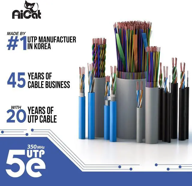 Alt view image 5 of 5 - AiCat Cat5e Ethernet Cable 500ft - 23 AWG, CMR, ETL, Insulated Solid Bare Copper Wire Cat 6 Cable with Noise Reducing Cross Separator - 550MHZ /10 Gigabit Speed, PoE++, Unshielded UTP LAN Cable(White)