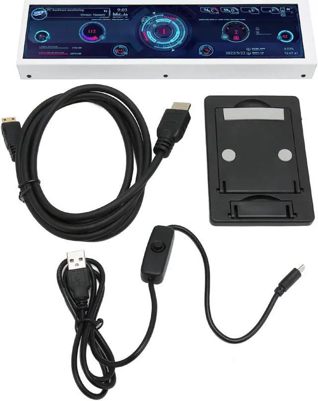 Alt view image 3 of 5 - PC Sensor Panel Display, 8.8 Inch CPU Hardware Temperature Monitor External Expansion Display PC CPU Data Monitor for PC Computer Case Secondary Screen