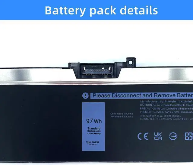 Alt view image 3 of 5 - NBULBL NYFJH 11.4V 97Wh Laptop Battery Replacement for Dell Precision 7530 7730 7540 7740 Series Laptop P34E P34E001 P34E002 P74F P74F001 P74F002 5TF10 0WMRC GW0K9 0NYFJH