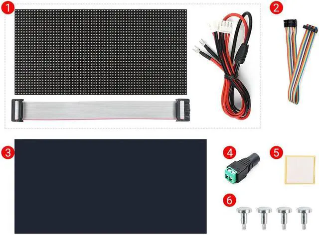 Alt view image 5 of 5 - RGB Full-Color LED Matrix Panel Display for Raspberry Pi Pico ESP32 for Arduino 64×32 Pixels 3mm Pitch 2048 RGB LEDs Adjustable Brightness
