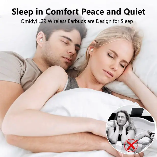 Alt view image 3 of 4 - Omidyi True Wireless Sleep Earbuds, Noise Blocking Headphones in Ear for Sleeping, Lightweight and Comfortable, Bluetooth Earbuds Designed Specially to Help You Fall Asleep Better [2025 Version]