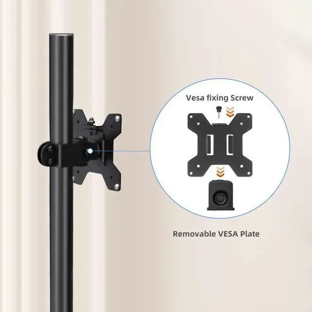 Alt view image 4 of 5 - Pholiten Tall Vertically Stacked Dual Monitor Desk Mount Stand,Extra Tall 31 Inch Monitor Stand, Fully Adjustable Monitor arm for 13-32 Inch LCD Screen,Holds up to 22lbs