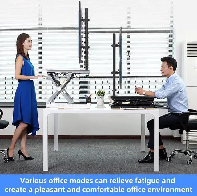 Alt view image 5 of 5 - Pholiten Tall Vertically Stacked Dual Monitor Desk Mount Stand,Extra Tall 31 Inch Monitor Stand, Fully Adjustable Monitor arm for 13-32 Inch LCD Screen,Holds up to 22lbs