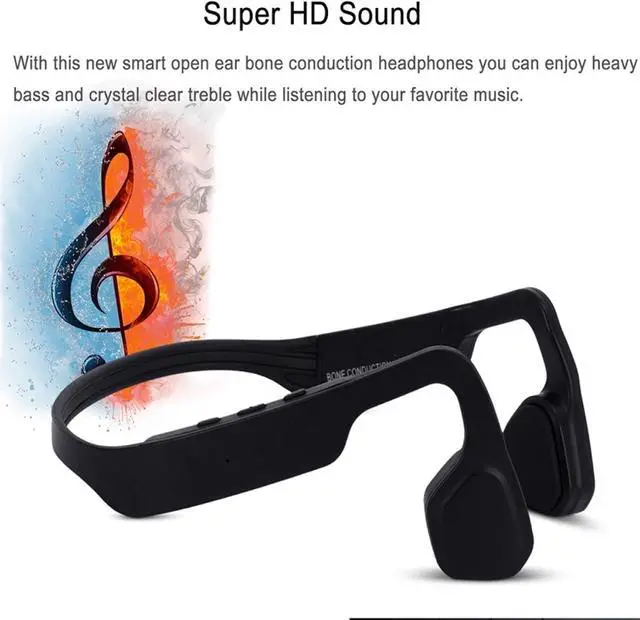 Alt view image 3 of 5 - QT S Bone Conduction Headphones Bluetooth with Mic Titanium Lightweight Open-Ear Wireless Stereo Music IP65 Water & Sweat Resistant Answer Phone Call for Running Hiking Driving Bicycling Earphone