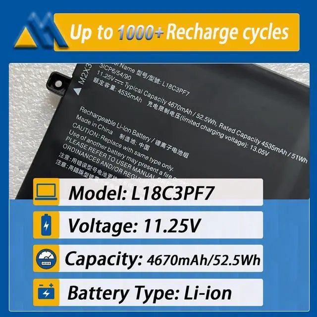 Alt view image 2 of 5 - Mobik L18C3PF7 Laptop Battery Replacement for Lenovo ideapad S340-14IML/14API/14IIL/14IWL/S340-15IWL/15API/15IIL/C340-15IWL/15IIL/Flex-15IWL/15IML/15IIL Series L18C3PF6 L18L3PF2 L18M3PF7 L18L3PF3