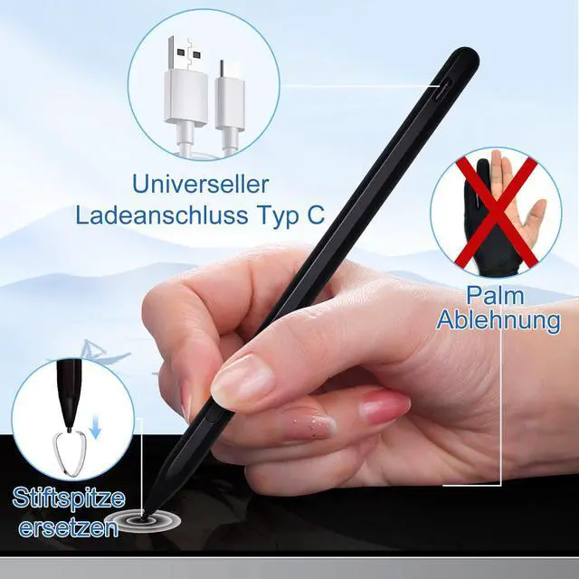 Alt view image 4 of 5 - USI Pen for Lenovo HP Chromebook,4096 Rechargerable USI Sylus Pen