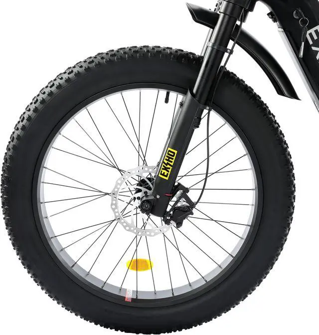 Alt view image 5 of 7 - Ecotric Explorer 26 inches 48V 12.5AH 750W Fat Tire Electric Bike with Rear Rack, fenders, double front suspension fork, and LCD display, Shimano 7-speed bicycle