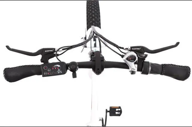 Alt view image 5 of 7 - Ecotric UL Certified 36V 12.5AH 500W 20inch White Fat Tire offroad Portable and Folding Electric Bike with a suspension turnover seat tube