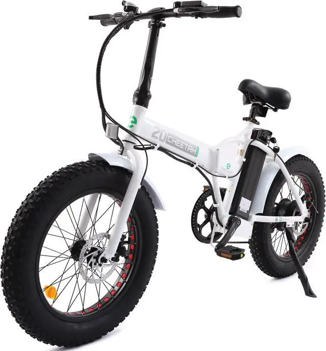 Alt view image 2 of 7 - Ecotric UL Certified 36V 12.5AH 500W 20inch White Fat Tire offroad Portable and Folding Electric Bike with a suspension turnover seat tube