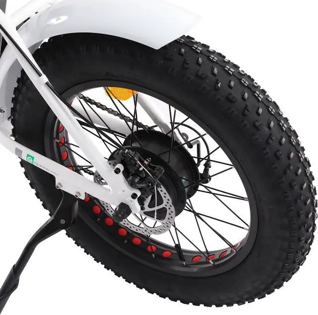 Alt view image 6 of 7 - Ecotric UL Certified 36V 12.5AH 500W 20inch White Fat Tire offroad Portable and Folding Electric Bike with a suspension turnover seat tube