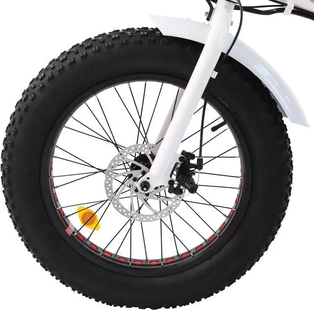 Alt view image 7 of 7 - Ecotric UL Certified 36V 12.5AH 500W 20inch White Fat Tire offroad Portable and Folding Electric Bike with a suspension turnover seat tube