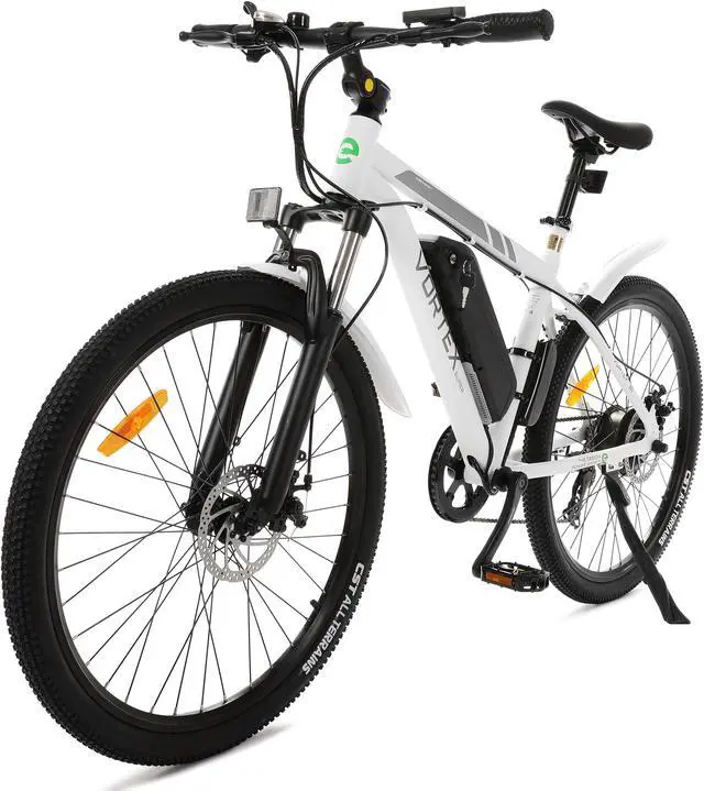 Alt view image 2 of 7 - Ecotric UL Certified 36V 12.5AH 350W white Vortex Electric City Bicycle for commuters, front suspension fork, Shimano 7-speed
