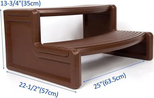 Alt view image 2 of 7 - Ecotric  Spa Step Hot Tub 2-Step Universal Outdoor Indoor Step Stool Pool Ladder Plastic Handi Step Slip Resistant Striped
