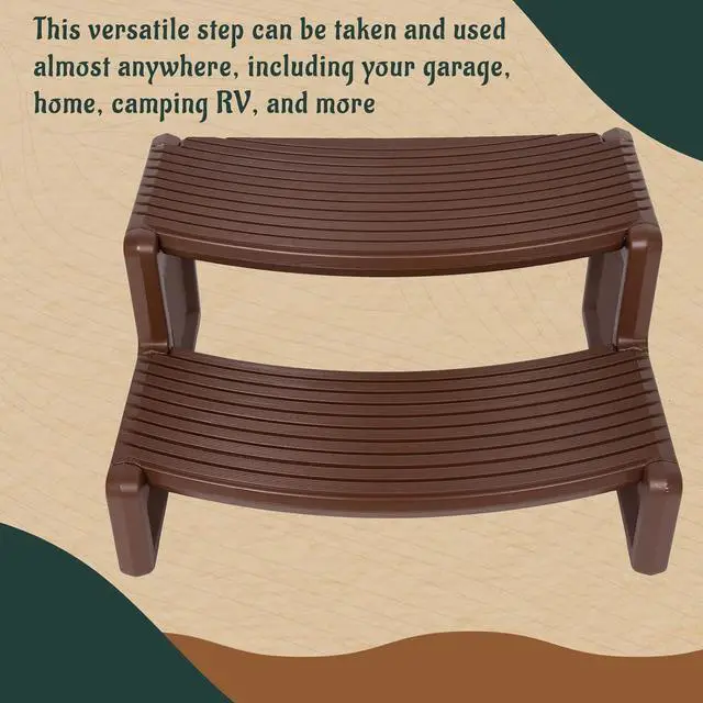 Alt view image 7 of 7 - Ecotric  Spa Step Hot Tub 2-Step Universal Outdoor Indoor Step Stool Pool Ladder Plastic Handi Step Slip Resistant Striped