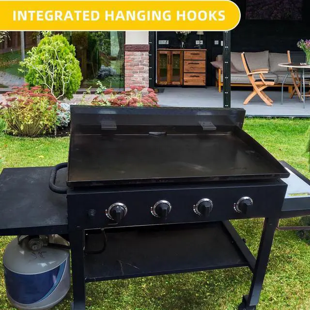 Alt view image 6 of 7 - Ecotric Black Outdoor 36 Griddle Grill Hard Cover Lid with Handle Waterproof Aluminum Compatible with Blackstone & More 2 Black