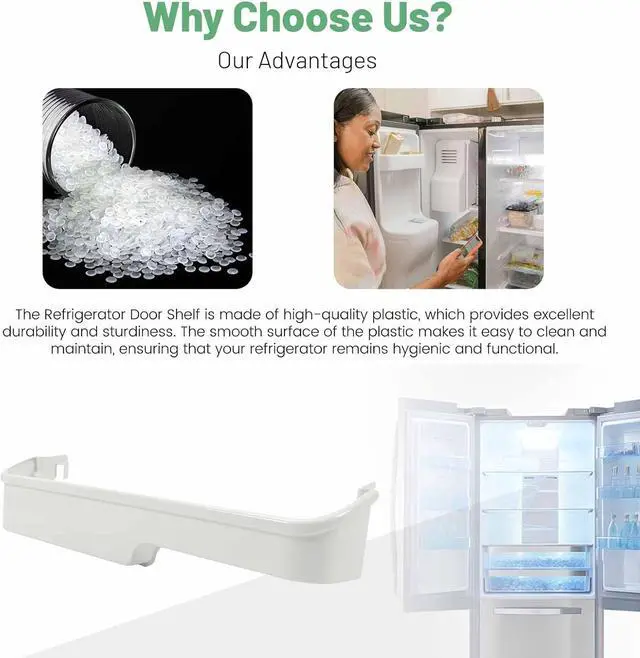 Alt view image 4 of 7 - Ecotric  Refrigerator Door Bin Shelf Compatible with Frigidaire Refrigerator for 891047 AH429868 AP2115858 EA429868 PS429868 Replacement only White ABS Plastic