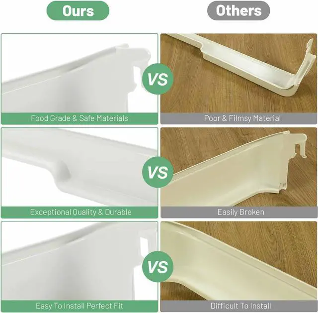 Alt view image 3 of 7 - Ecotric  Refrigerator Door Bin Shelf Compatible with Frigidaire Refrigerator for 891047 AH429868 AP2115858 EA429868 PS429868 Replacement only White ABS Plastic