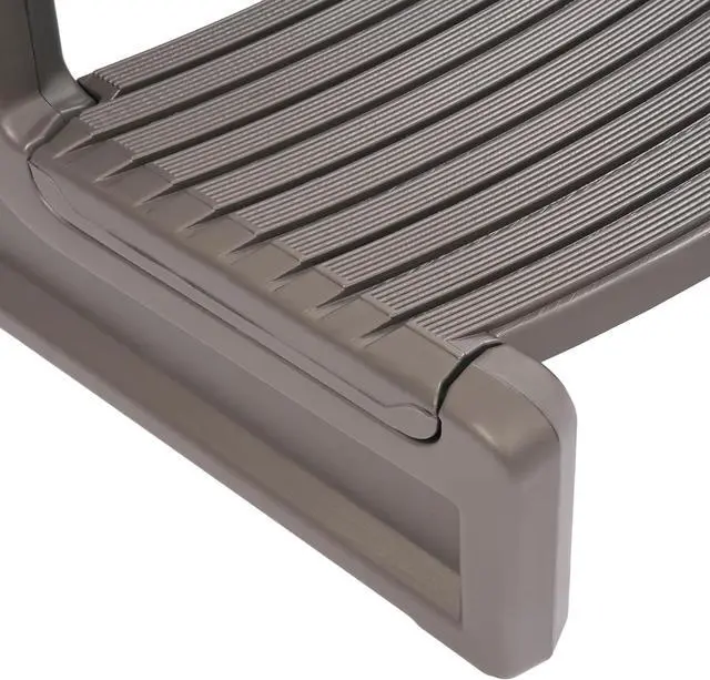 Alt view image 2 of 7 - Ecotric  Spa Step Hot Tub 2-Step Universal Outdoor Indoor Step Stool Pool Ladder Slip Resistant Striped - Carbon Gray Plastic