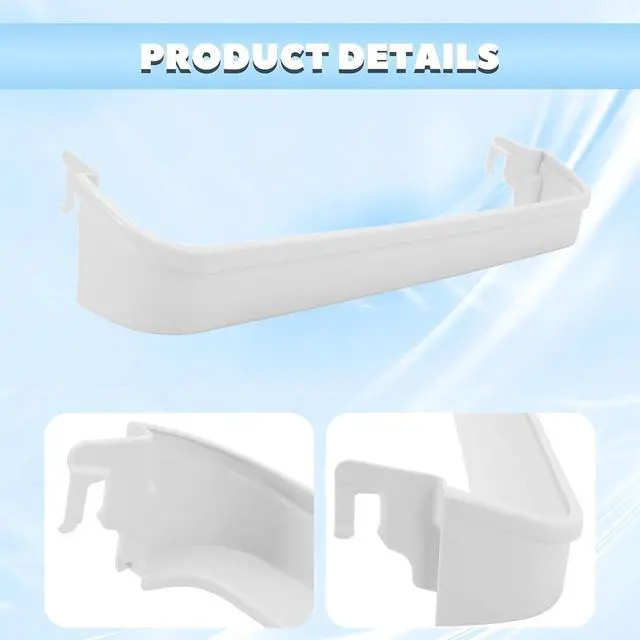 Alt view image 3 of 7 - Ecotric 240338001 AP2115859 240338005 Refrigerator Door Shelf Compatible with Frigidaire Kenmore Refrigerator 891049 AH429871 EA429871 PS429871 Replacement only ABS Plastic White Door Bin Shelf Rack