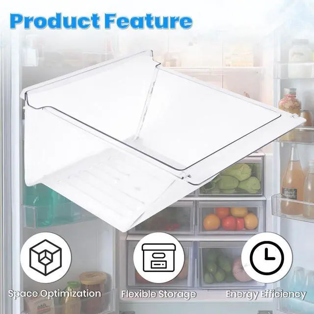 Alt view image 4 of 7 - Ecotric 240364503 Crisper Drawer Compatible with Frigidaire Refrigerator Crisper Pan Drawer Freezer Replacement for 240364507 Clear Plastic (PC)