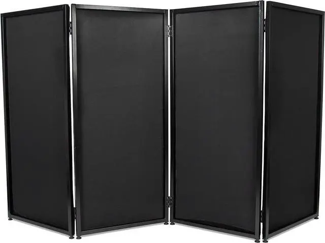 Alt view image 7 of 7 - Ecotric DJ Foldable Facade Portable Event Booth Screen White/Black Scrim Metal Frame Booth w/Travel Bag Case