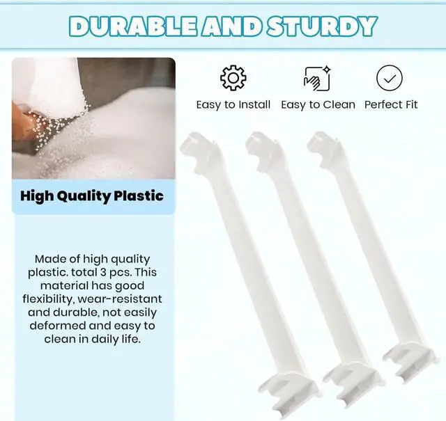 Alt view image 5 of 7 - Ecotric 2 x 240534901 & 1 x 240534701(Middle) Refrigerator Door Shelf Rack Bar Compatible with Frigidaire Kenmore Refrigerator Door Shelf Retainer Bar Replace for AP3214631 PS734936 948952 AP3214630