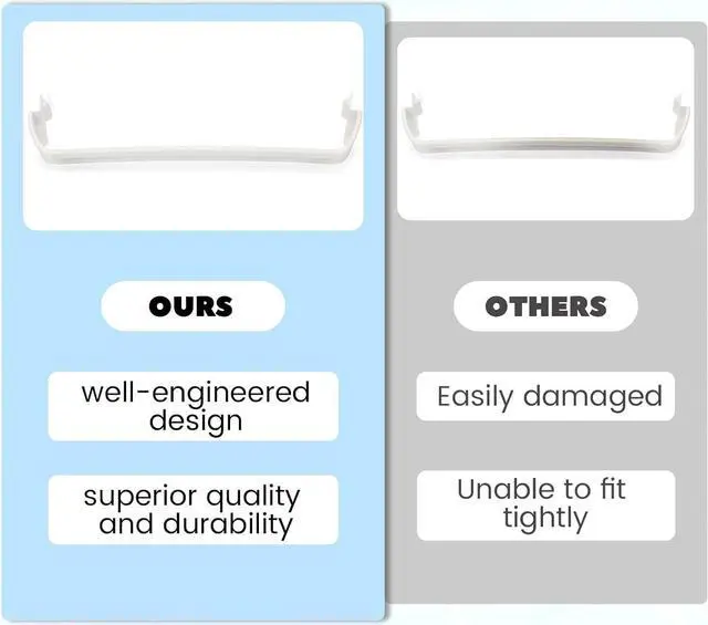 Alt view image 6 of 7 - Ecotric 2 x 240534901 & 1 x 240534701(Middle) Refrigerator Door Shelf Rack Bar Compatible with Frigidaire Kenmore Refrigerator Door Shelf Retainer Bar Replace for AP3214631 PS734936 948952 AP3214630